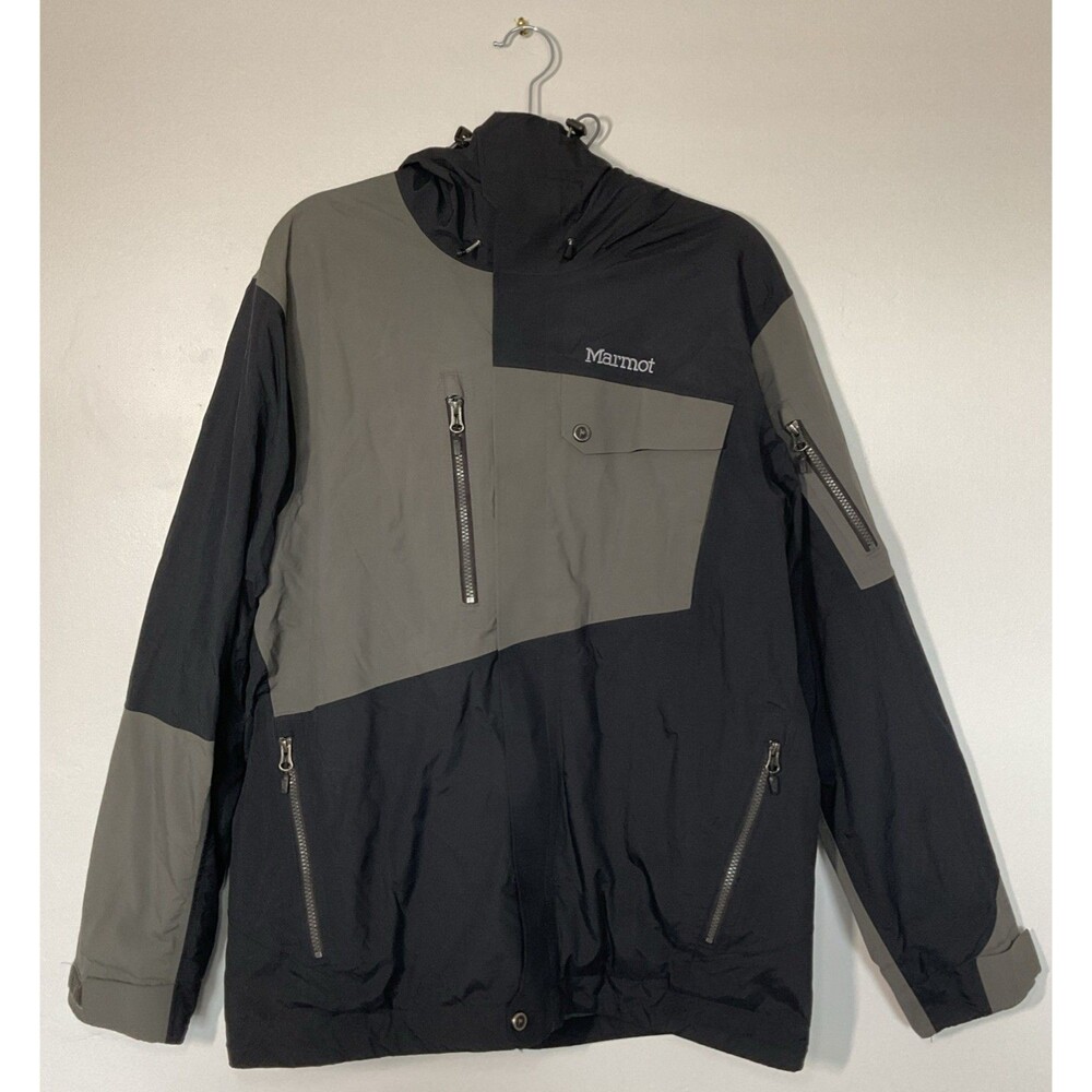 Marmot Tram Line Precip Jacket Waterproof Ski Snow Small Gray & Black Size L